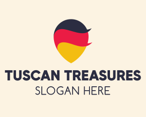 German Flag Location Pin logo design