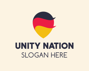 German Flag Location Pin logo design