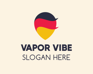 German Flag Location Pin logo design