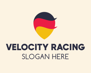 German Flag Location Pin logo design