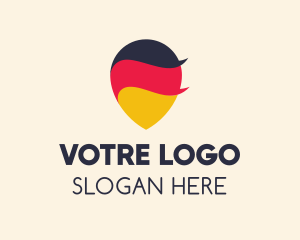 National Flag - German Flag Location Pin logo design