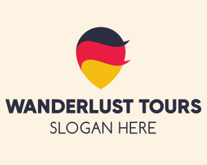 German Flag Location Pin logo design