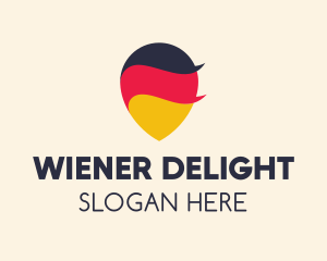 German Flag Location Pin logo design