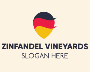 German Flag Location Pin logo design