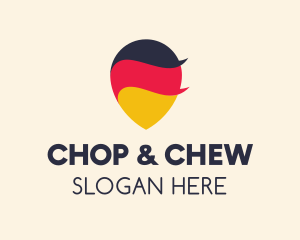 Europe - German Flag Location Pin logo design