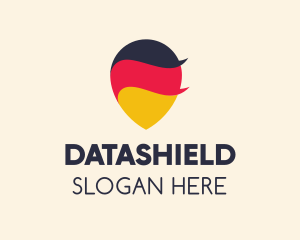 German Flag Location Pin logo design