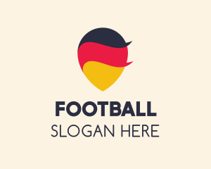 German Flag Location Pin logo design