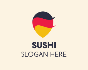 German Flag Location Pin logo design