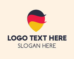 Flag - German Flag Location Pin logo design