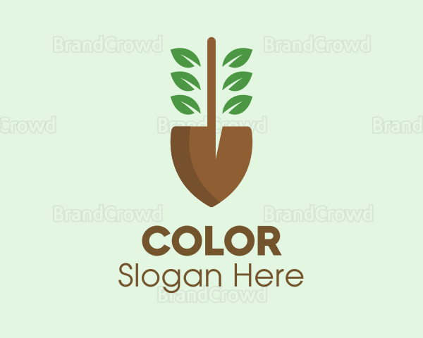 Shovel Garden Plant Farm Logo