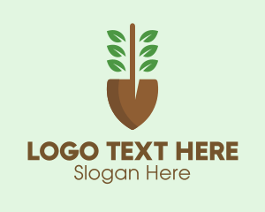 Shovel Garden Plant Farm Logo