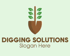 Shovel Garden Plant Farm logo design