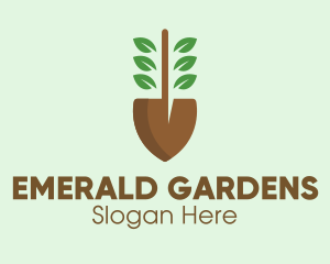 Shovel Garden Plant Farm logo design