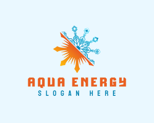 Snowflake Sun Energy logo design