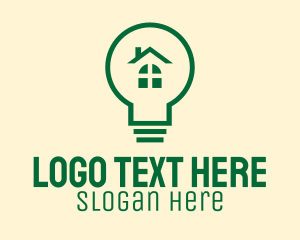 Housing - Eco Friendly Light Bulb logo design