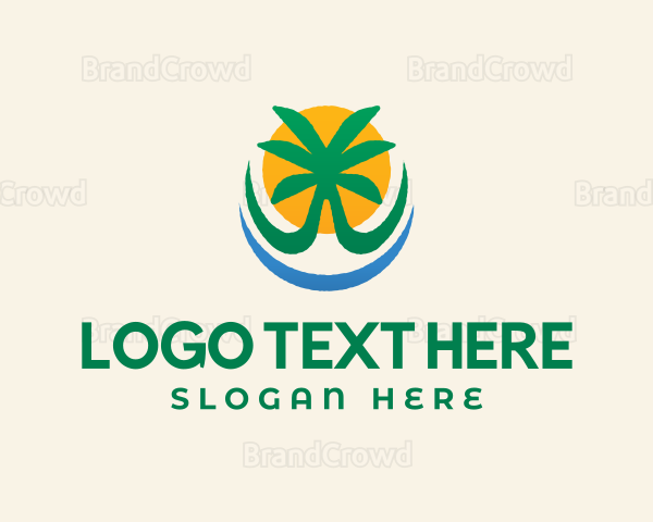 Tree Beach Sun Logo