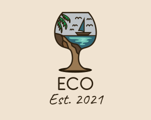 Ocean - Tropical Boat Glass logo design