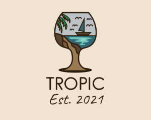 Tropical Boat Glass logo design