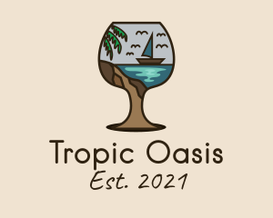 Tropical Boat Glass logo design