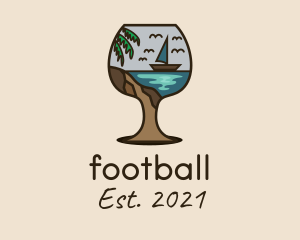 Cocktail - Tropical Boat Glass logo design