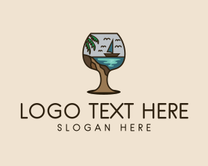 Lagoon - Tropical Island Boat Cocktail logo design