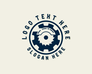 Gear - Carpentry Circular Saw Tool logo design