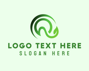 Reusable - Green Leaf Letter Q logo design