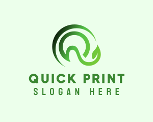 Green Leaf Letter Q logo design