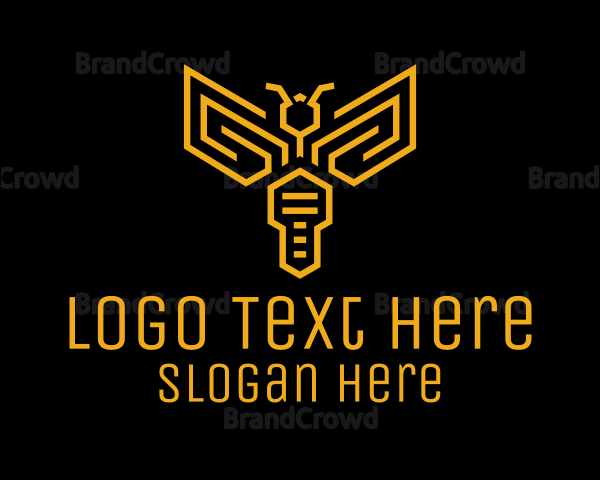 Yellow Key Wasp Outline Logo