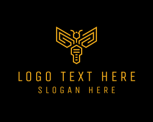 Geometric - Yellow Key Wasp Outline logo design