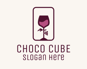 Cup - Wine Glass Grape Vineyard logo design