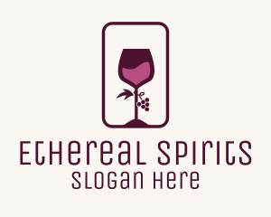 Spirits - Wine Glass Grape Vineyard logo design