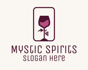 Wine Glass Grape Vineyard logo design