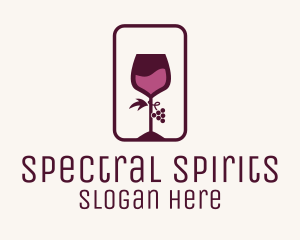 Wine Glass Grape Vineyard logo design