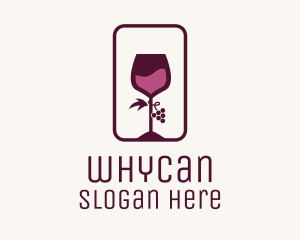 Nightclub - Wine Glass Grape Vineyard logo design