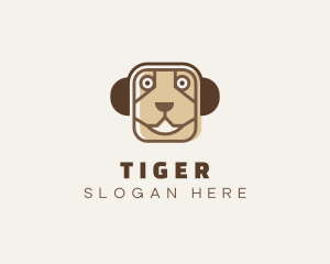 Headphones Dog Pet Logo