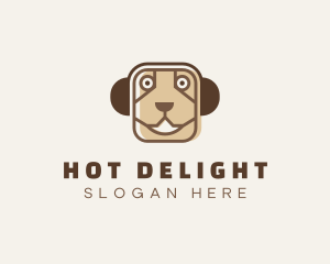 Headphones Dog Pet logo design