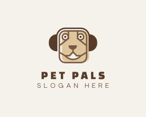 Headphones Dog Pet logo design