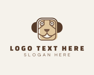Dog - Headphones Dog Pet logo design