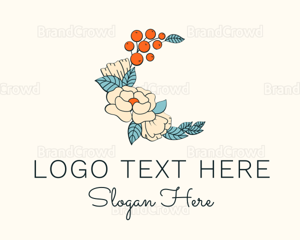 Flower Tangerine Decoration Logo