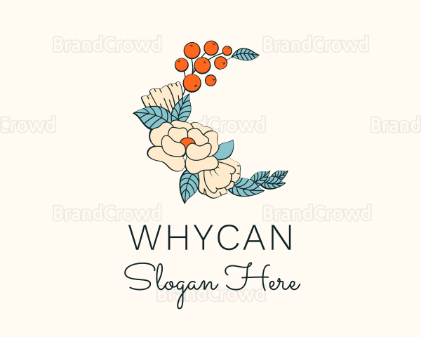 Flower Tangerine Decoration Logo