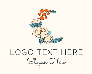 Home Decor - Flower Tangerine Decoration logo design