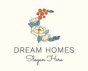 Event Planner - Flower Tangerine Decoration logo design
