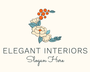 Flower Tangerine Decoration logo design