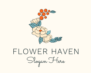 Flower Tangerine Decoration logo design