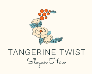 Tangerine - Flower Tangerine Decoration logo design