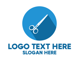 Shearing - Simple Blue Scissors logo design