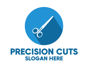 Cutting - Simple Blue Scissors logo design