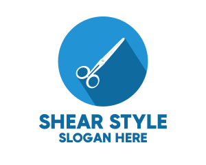 Simple Blue Scissors logo design