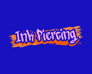 Piercing - Graffiti Paint Business logo design